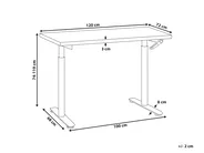 Biurko regulowane manualnie DESTINAS 120 cm 72 cm Jasny brąz/ biały_1000580
