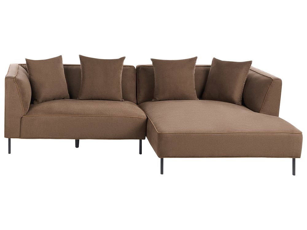 Ecksofa SATER Stoff Braun linksseitig
