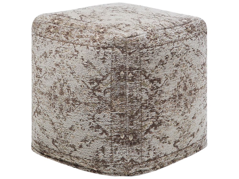 Pouf MEERUT Coton Taupe
