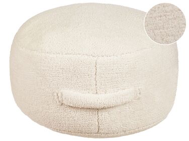 Pouf en tissu beige clair ADLANA