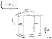 Gazebo NARO 240 cm 148 cm Metal Grey_851695