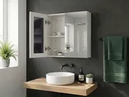 Szafka łazienkowa wisząca z lustrem NAVARRA 60 cm 60 cm Biały_811247