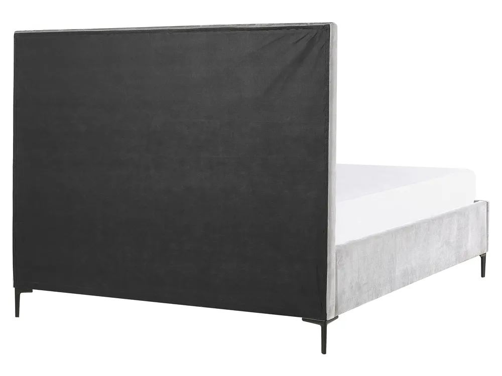 Lit ottoman SEZANNE Velours Gris clair 160 x 200 cm_795506