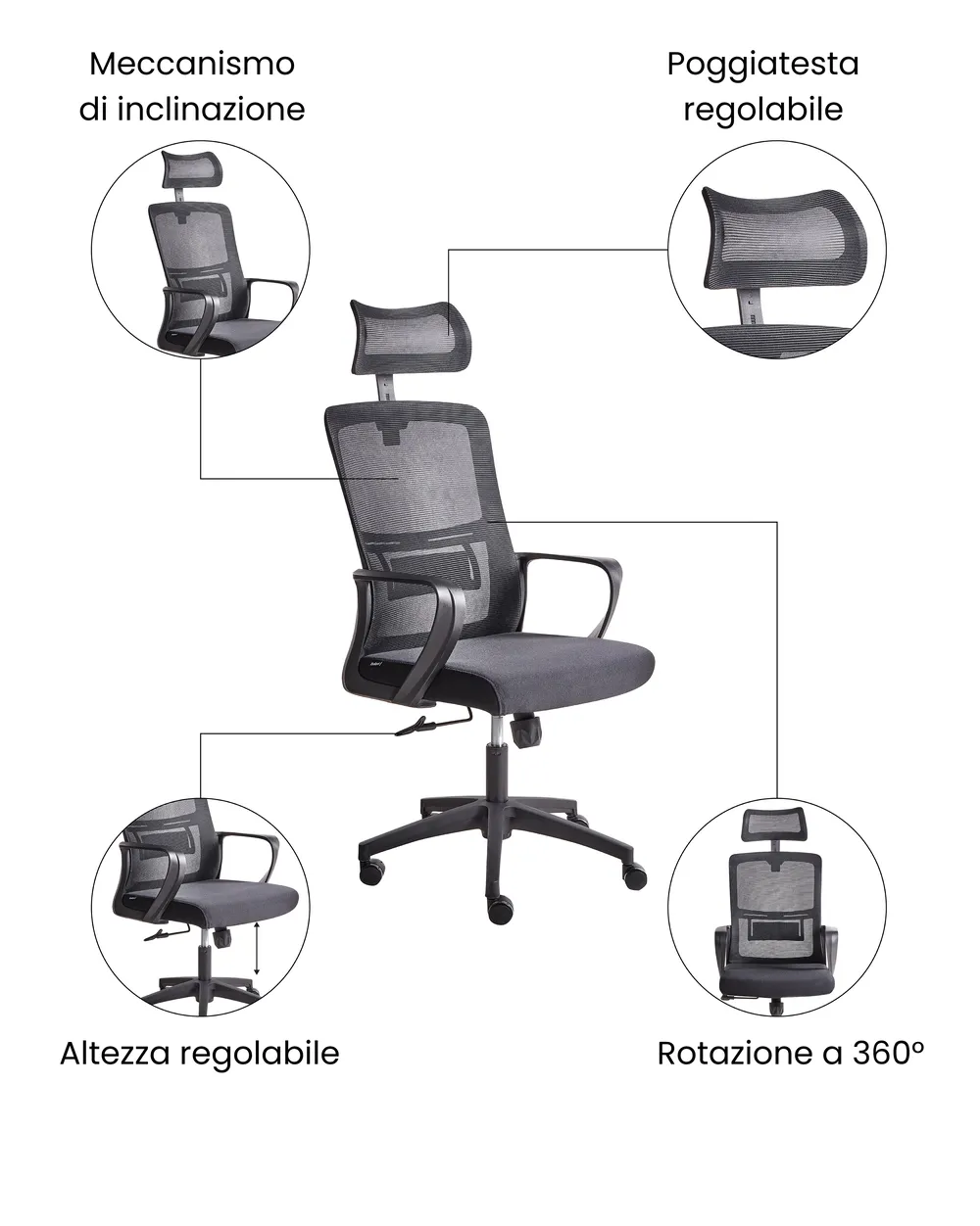 Sedia da ufficio MONARCH Nero_1073740