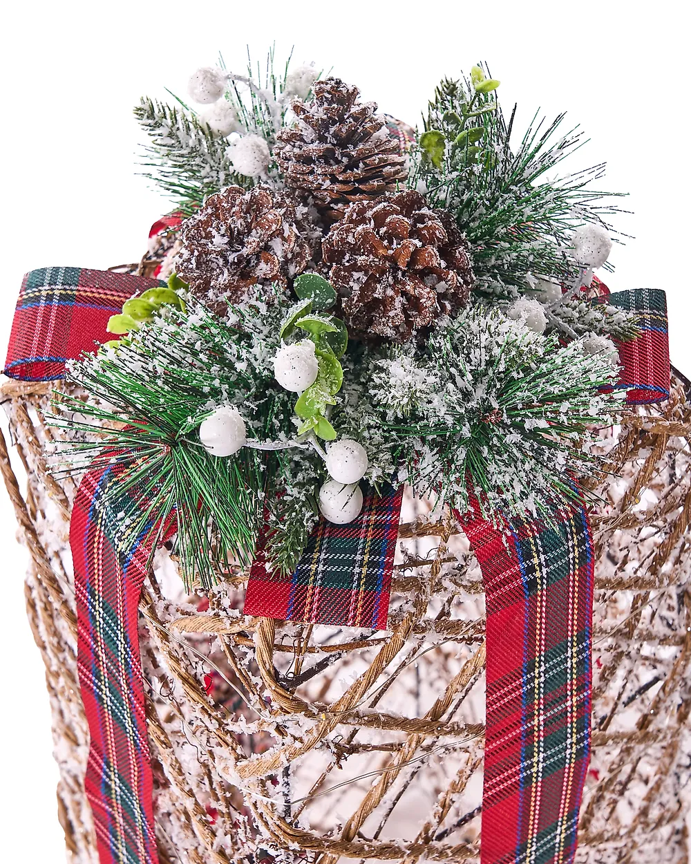 Set of 3 Christmas Decorations LED KAUSALA 65/55/45 cm Christmas Gifts Brown_1179618