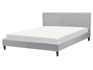Čalouněná postel ve světle šedé barvě 160 x 200 cm FITOU