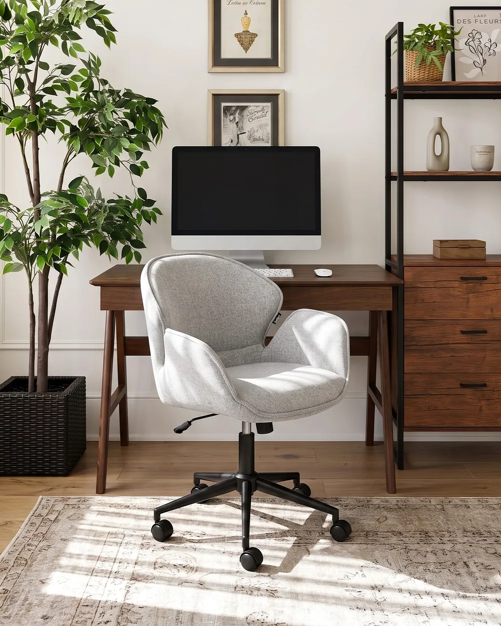 Desk Chair BELMAR Fabric Grey_1120016