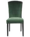 Sada 2 sametových jídelních židlí zelené PISECO_781815