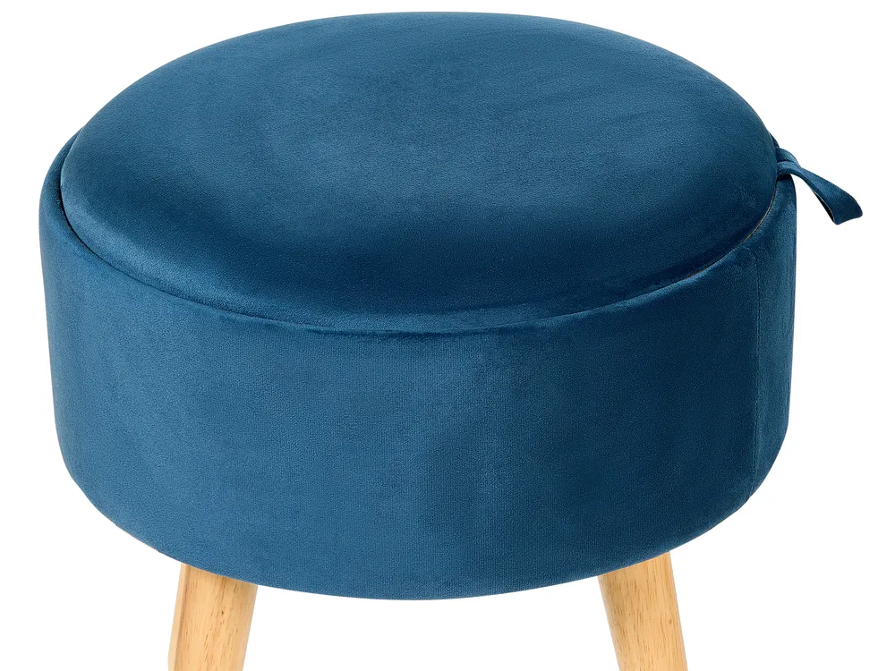 vidaXL Poef rond 50x50x45 cm echt leer
