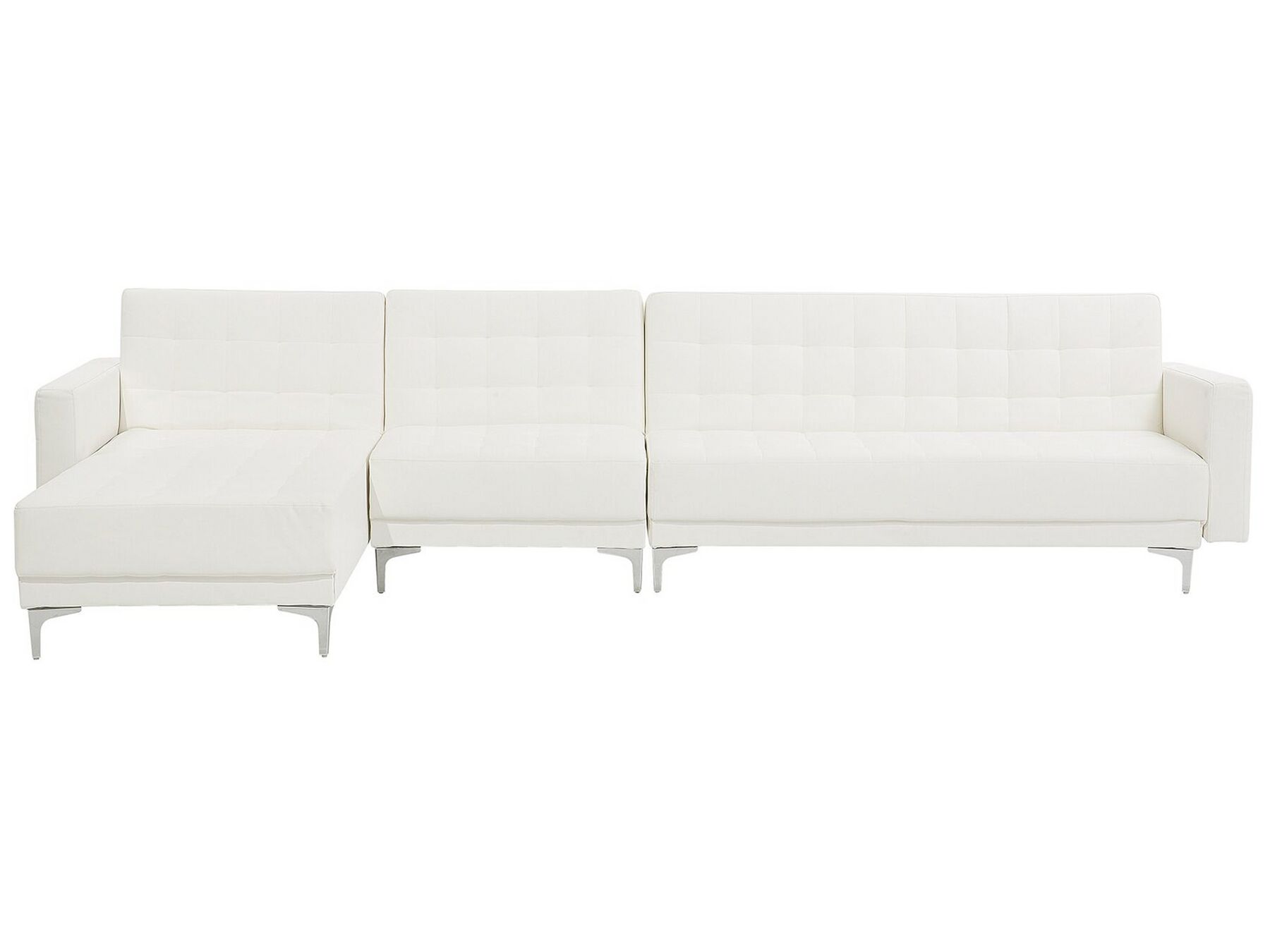 Right Hand Modular Faux Leather Sofa White ABERDEEN_739739