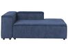 Right Hand 5 Seater Modular Jumbo Cord Corner Sofa Blue APRICA_909321