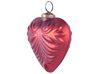 Set of 4 Glass Heart Baubles Red FERIABLE_899355