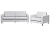Conjunto de sala de estar 4 plazas SAVALEN Tela Gris claro