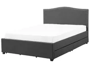 Bed with Storage Drawers MONTPELLIER Fabric Multicolour 180 x 200 cm (EU Super King) LED_709593