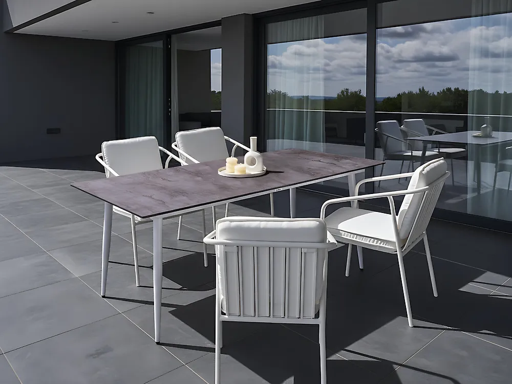 Garden Dining Table TOLENTINO 180 cm 90 cm Stone Effect Grey_1173661