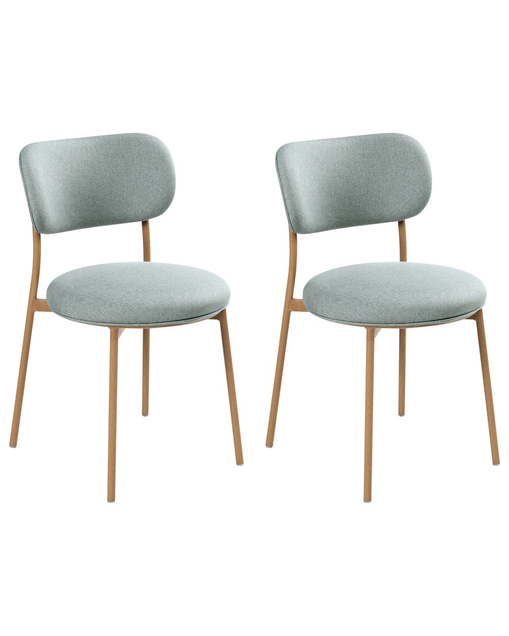 Set of 2 Dining Chairs CASEY Fabric Mint Green