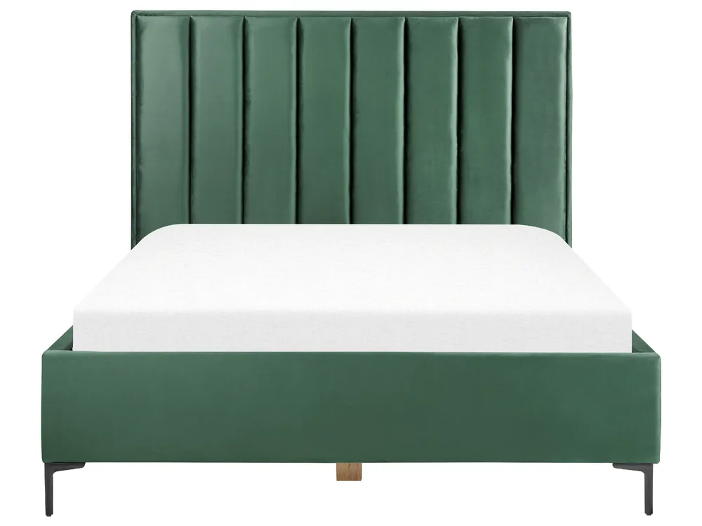 Bedroom Set SEZANNE Velvet Dark Green 160 x 200 cm (EU King Size)_892537