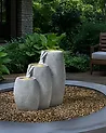 Garden Water Feature LED ARKLE Grey