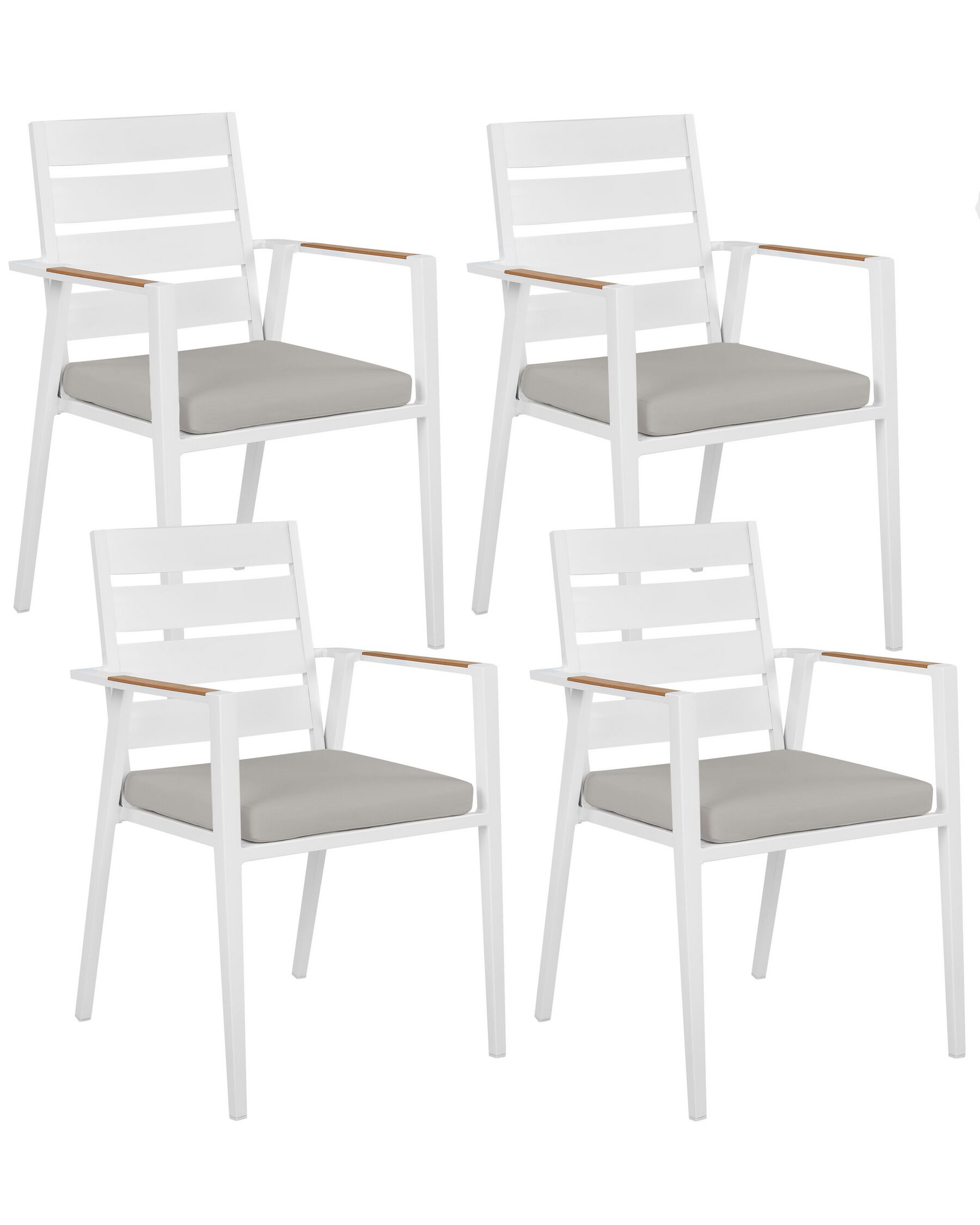 Sada 4 záhradných stoličiek biela/sivá TAVIANO_922719