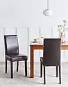 Set of 2 Dining Chairs BROADWAY Faux Leather Dark Brown