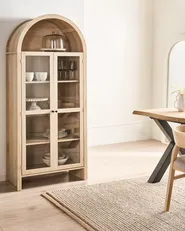 Glass Display Cabinet GLENWOOD 79 cm Light Brown_998704