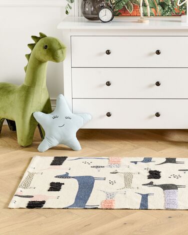 Cotton Kids Rug Animal Print 80 x 150 cm Multicolour TUTUT | Beliani.co.uk