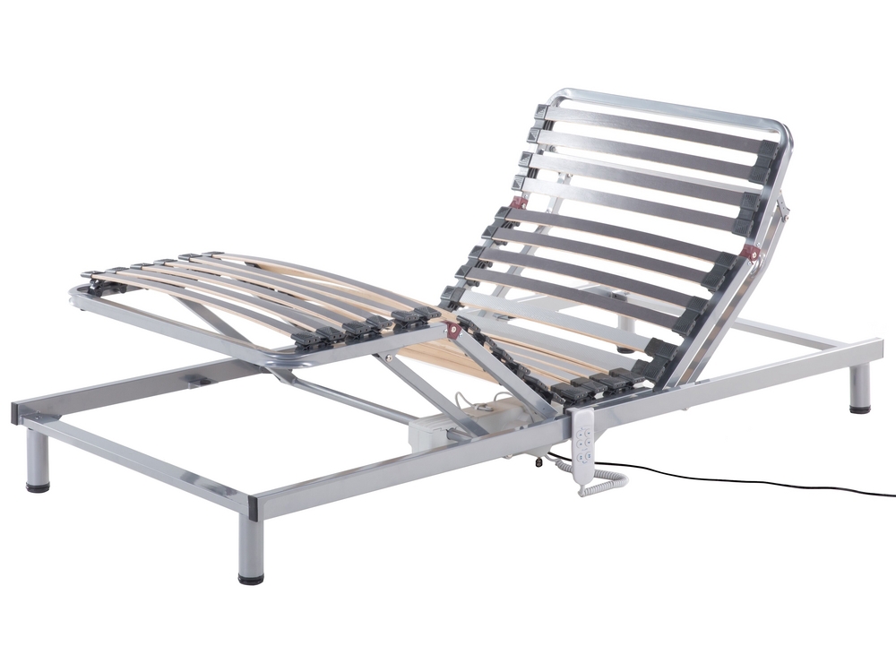 Electric Adjustable Bed Frame COMFORT 90 x 200 cm EU Single Grey Beliani.pt