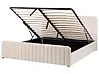 Ottoman Bed LUNAN Velvet Beige 180 x 200 cm (EU Super King)