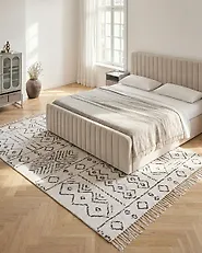 Tappeto ALKENT Bianco 140 x 200 cm Lana_1177456