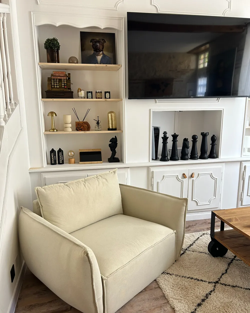 Armchair KUNES Fabric Light Beige_980377