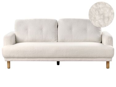 3 Seater Boucle Sofa White TUVE