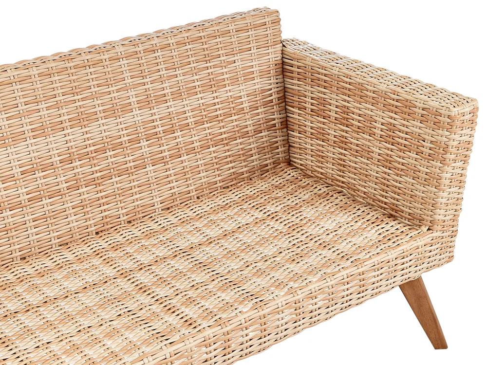 Garden Lounge Set with Table 4 Seater VITTORIA PE Rattan Off-White_930710