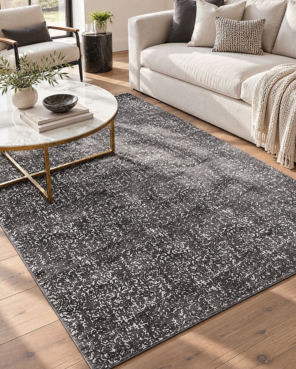 Teppich ESEL Silber 140 x 200 cm Viskose