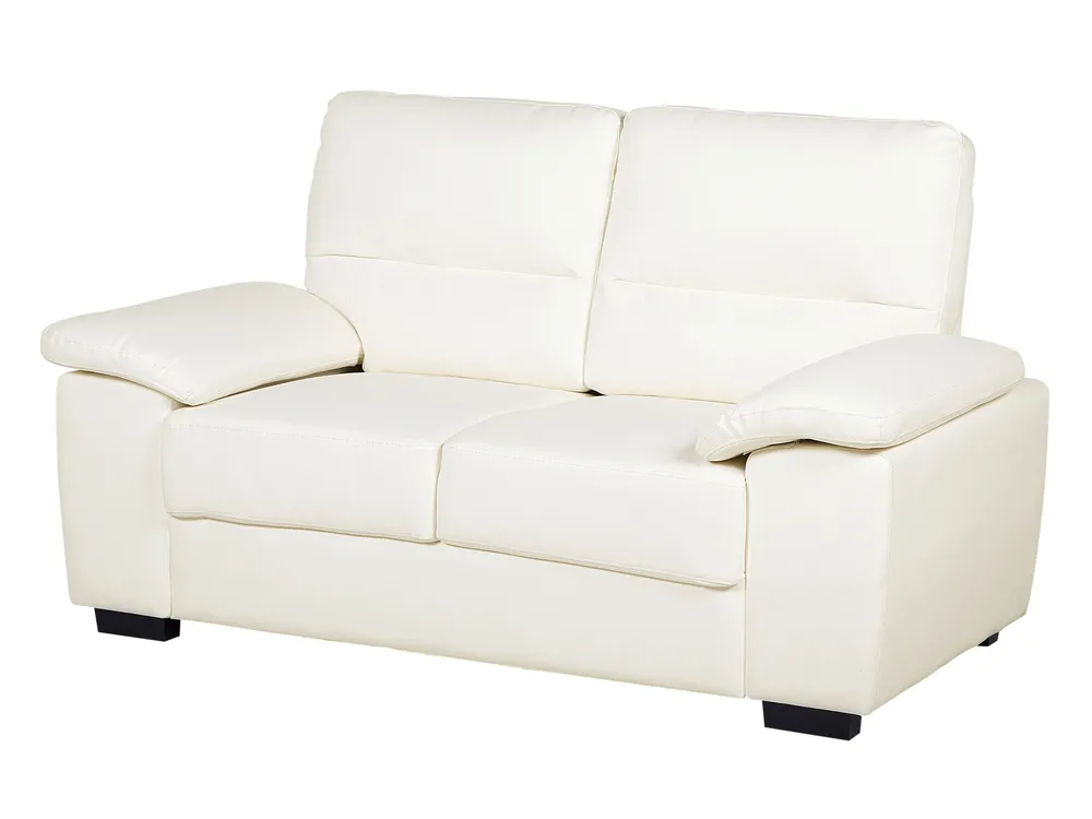 Living Room Set 5 Seater VOGAR Faux Leather Off-White_730454