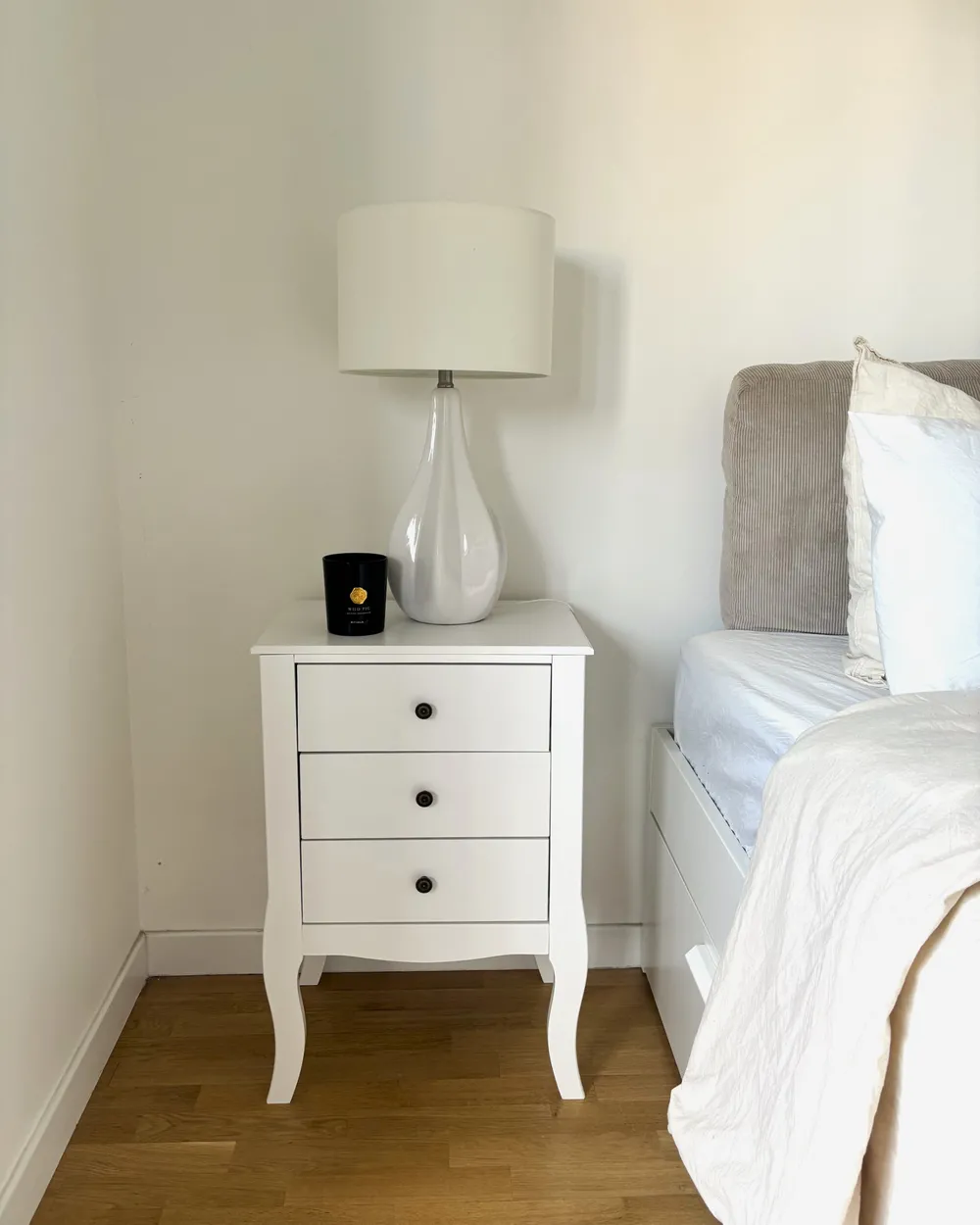 3 Drawer Bedside Table LANE White_1026064