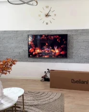 Meuble TV GLASTONBURY Marbre/noir_1161708