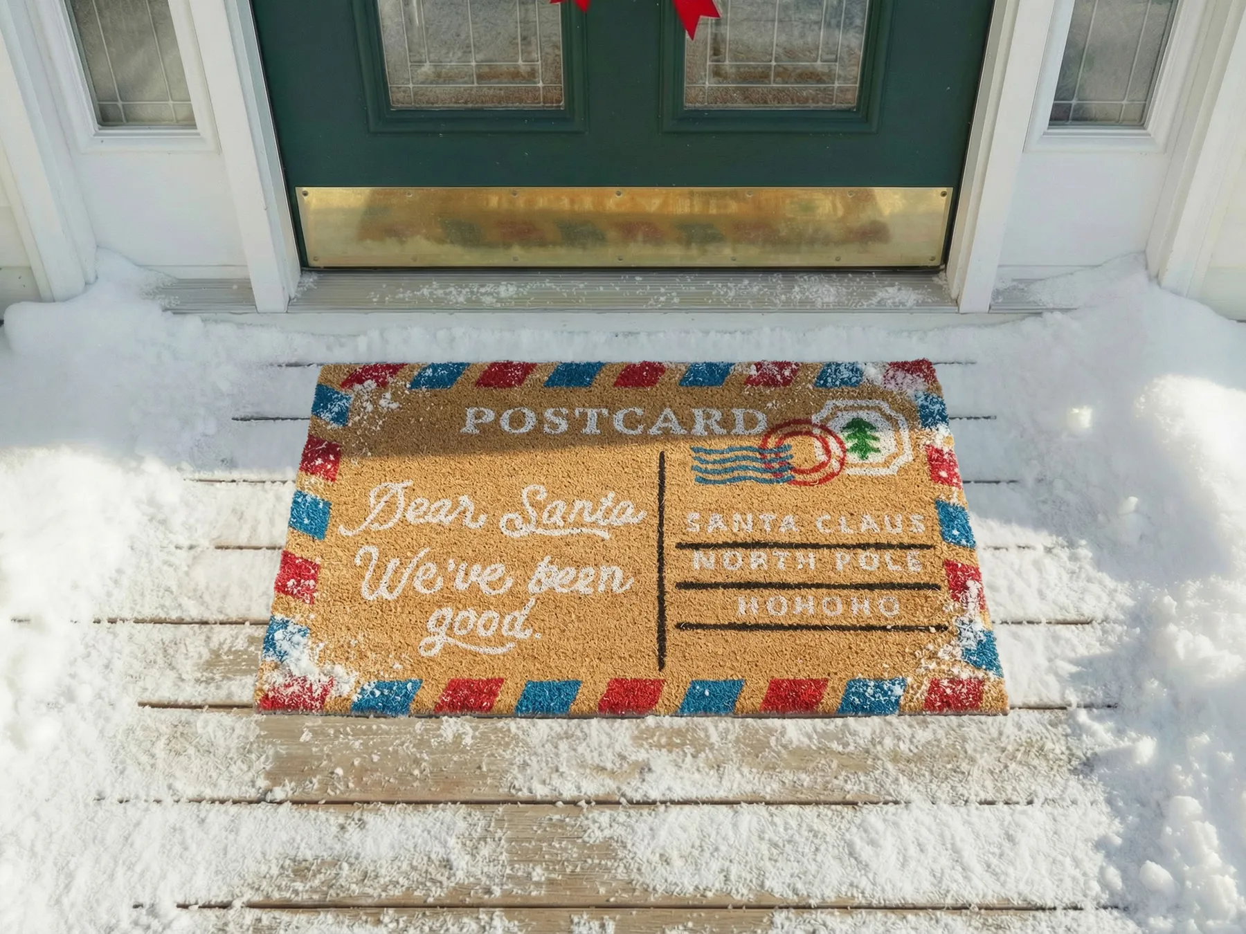 Doormat KATALLA Natural 50 x 80 cm Christmas Motif Coir_1036253