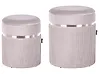 Set of 2 Storage Pouffes CAMDENTON Velvet Light Grey