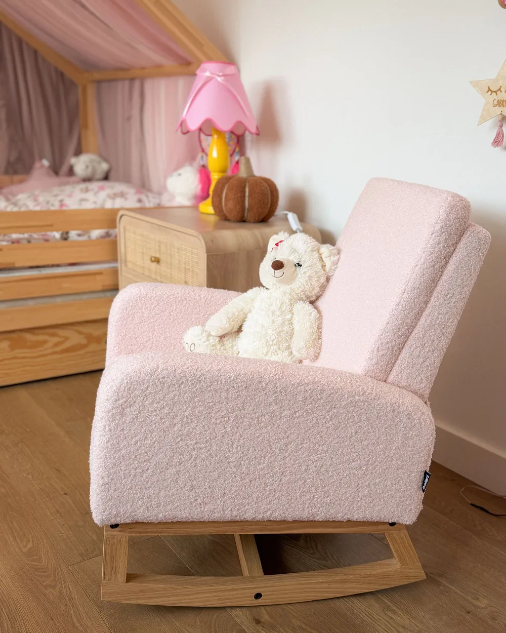 Kids Rocking Chair NORBY Boucle Pastel Pink_1186261