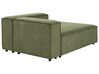 Left Hand 2 Seater Modular Corduroy Corner Sofa with Ottoman Green APRICA_895107