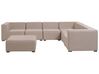 Loungeset 7-zits modulair stof beige rechtszijdig AREZZO_825150