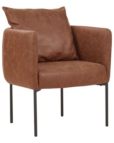 Fauteuil kunstleer bruin MALMOS 