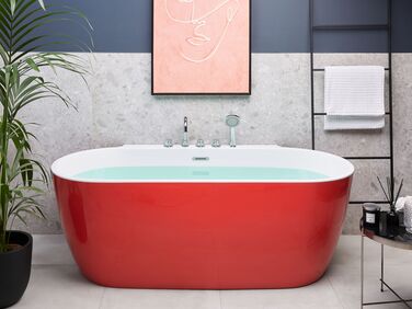 Frittstående badekar med armatur rød 170 x 80 cm ROTSO