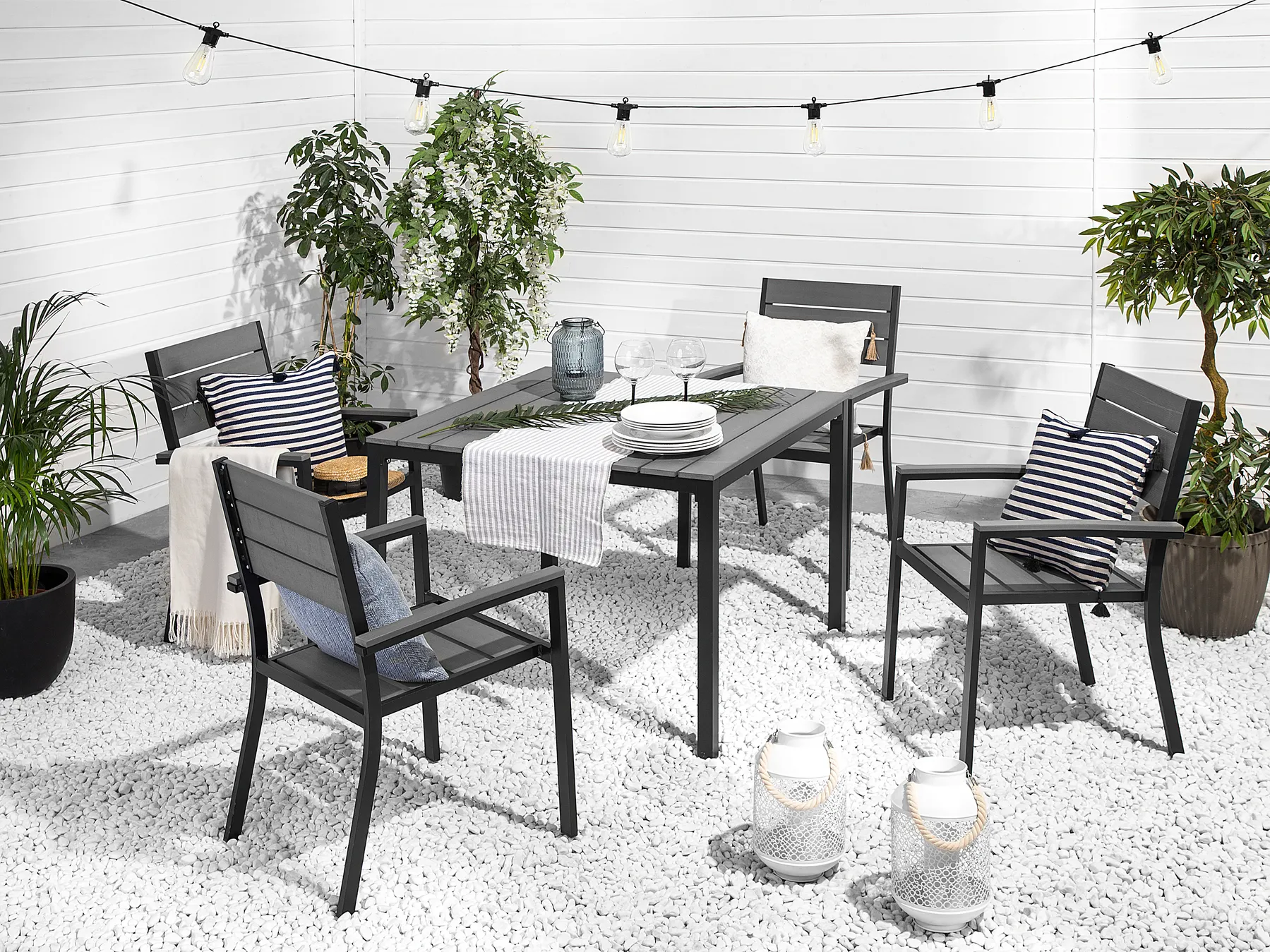 Garden Dining Set 4 Seater PRATO Grey_741552