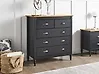 5 Drawer Chest SHILLINGTON Pine Wood Black