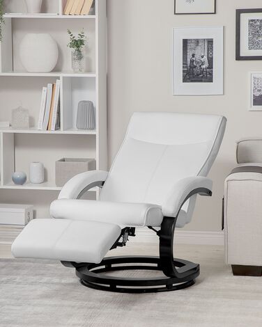 Faux Leather Recliner Chair White MIGHT