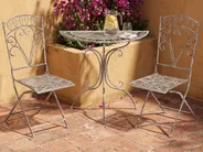 Bistro Table NURRA 80 cm 36 cm Metal Grey_1101461