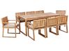 Zestaw ogrodowy z certyfikowanego drewna stół i 8 krzeseł z poduszkami beżowoszarymi SASSARI II_923971