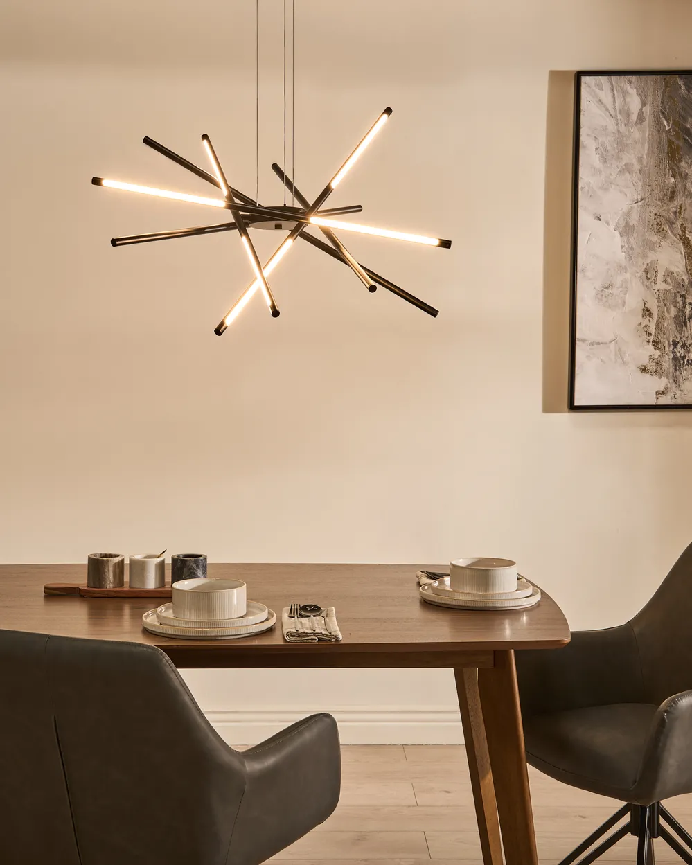 Lampa wisząca LED PALUN Ze ściemniaczem Metal Czarny