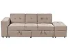 Sofa Bed 3 Seater FALSTER with Storage Fabric Light Brown